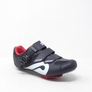 Peloton Women Cycling Shoes Black Red Hook and Loop Ratchet Strap Size 40 / 39